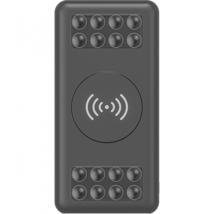 Siyah Işıklı Logolu Wireless 10000 mAh 5 LED Göstergeli Promosyon Powerbank